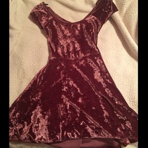 Swoop neck velvet dress